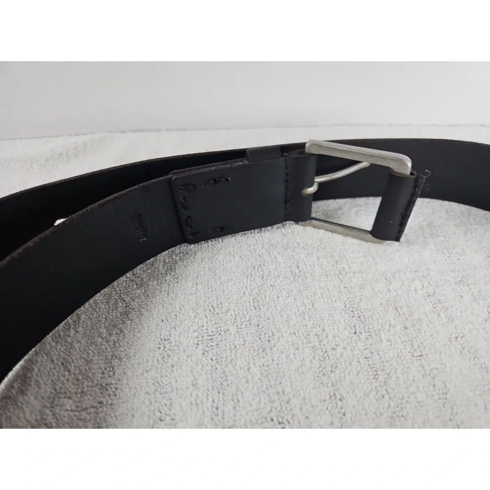 TIMBERLAND Unisex Plain‎ Black Genuine Leather Belt w/ Buckle Size 34 NEW